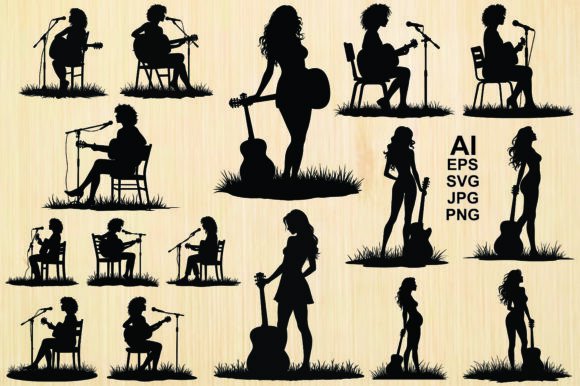 Download Guitar Player Silhouette Vector Graphic - Graphic Collection