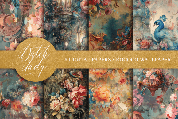 Download Seamless Rococo Flower Patterns - Rococo Collection