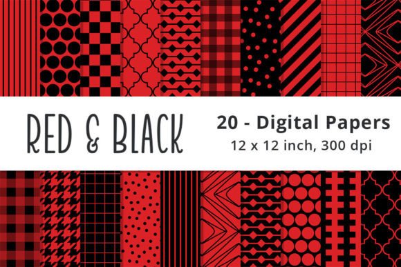 Download Red and Black Digital Scrapbook Papers - Digital scrapbook Collection