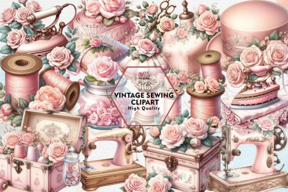 Download Vintage Sewing Clipart PNG Graphics - Graphic Collection
