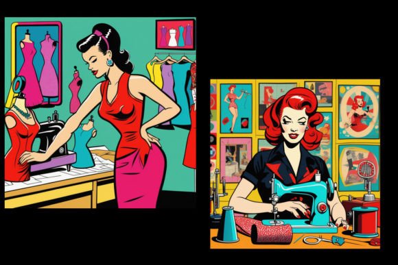 Download Pop Art Sewing Graphics Set 5 - Graphic Collection